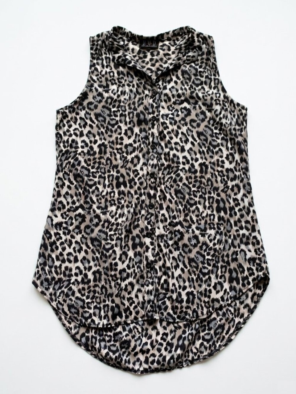 NWD - Sleeveless Button-Front Leopard Print Blouse Top - Small